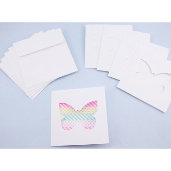 PT51427 - 3700010514272 - Papertree - 5 Cartes et enveloppe DIY blanches 13x13cm Papillon - 2