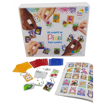 PX90100 - 8718468290100 - PIXEL Kit - PIXEL Pack scolaire 15 porte-clés + 15 livrets d\'activités