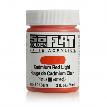 SF-06545 - 738797654525 - Golden - Peinture Acrylic SoFlat Golden 60 ml Rouge de Cadmium Clair S9
