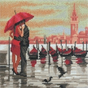 Kit tableau broderie diamant 30x30cm Venise romantique