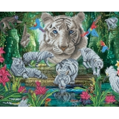 Kit tableau broderie diamant 40x50cm Jungle exotique