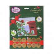 Kit carte broderie diamant 18x18cm Rossignol hiver