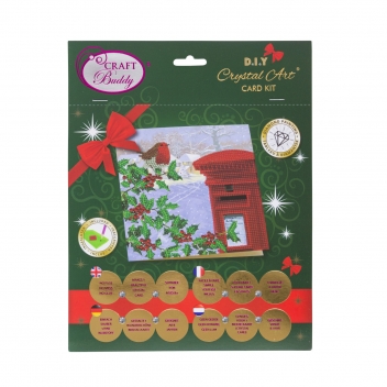CCKXM56 - 5055865488307 - Crystal Art - Kit carte broderie diamant 18x18cm Rossignol hiver