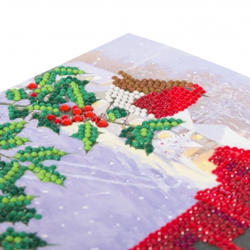 CCKXM56 - 5055865488307 - Crystal Art - Kit carte broderie diamant 18x18cm Rossignol hiver - 2