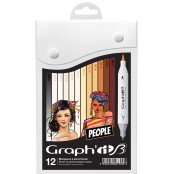 Set 12 marqueurs Graph\'it Brush et Extran Fine People
