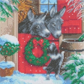 Kit tableau broderie diamant 30x30cm Ânes de Noël