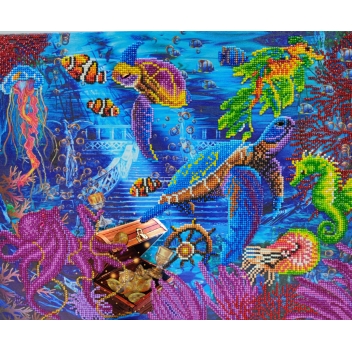 CAKA159L - 5055865493455 - Crystal Art - Kit tableau broderie diamant 40x50cm Sous l\'Océan