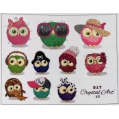 Kit 10 stickers broderie diamant Chouettes divas