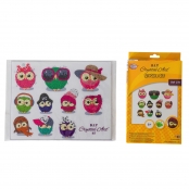 Kit 10 stickers broderie diamant Chouettes divas