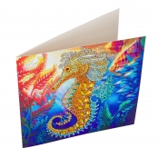 Kit carte broderie diamant 18x18cm Hippocampe