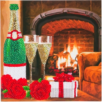 CCKA45 - 5055865485252 - Crystal Art - Kit carte broderie diamant 18x18cm Champagne - 4