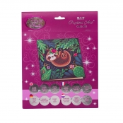 Kit carte broderie diamant 18x18cm Paresseux