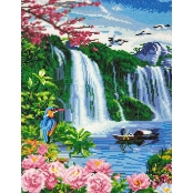 Kit tableau broderie diamant 40x50cm Cascade