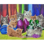 Kit tableau broderie diamant 40x50cm Chatons