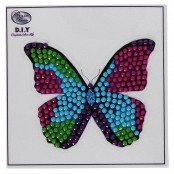 Kit sticker broderie diamant 9x9cm Papillon