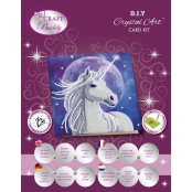 Kit carte broderie diamant 18x18cm Licorne