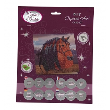 CCKA70 - 5055865489397 - Crystal Art - Kit carte broderie diamant 18x18cm Cheval