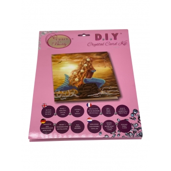 CCKA23 - 5055865478759 - Crystal Art - Kit carte broderie diamant 18x18cm Sirène
