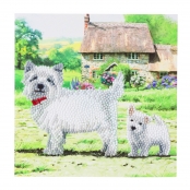 Kit carte broderie diamant 18x18cm Westie