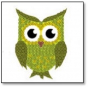 Kit sticker broderie diamant 9x9cm Hibou