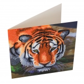 Kit carte broderie diamant 18x18cm Tigre