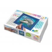 PIXEL Kit créatif tableau avec cadre 14x17cm - Dauphin