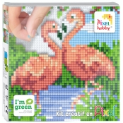 PIXEL Kit créatif tableau 12x12cm - Flamant rose