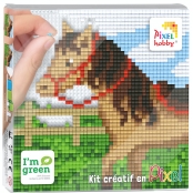 PIXEL Kit créatif tableau 12x12cm - Cheval au pré