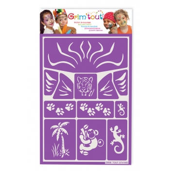 GT41602 - 3700010416026 - Grim'tout - Pochoir de maquillage pour enfant Jungle