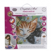 CRYSTAL ART Kit tableau broderie diamant 30x30cm Chats dormeurs