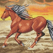 CRYSTAL ART Kit tableau broderie diamant 30x30cm Cheval au galop