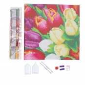 CRYSTAL ART Kit tableau broderie diamant 30x30cm Tulipes