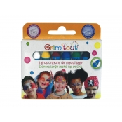 Crayons de maquillage enfant Coul. basiques 6 pièces