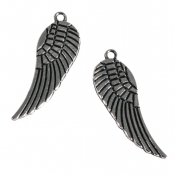 Breloque pendentif métal Aile Argenté