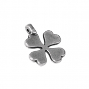 Breloque pendentif métal Trèfle à 4 feuilles Argenté