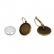 Boucles d'oreille cabochon rond Doré La paire