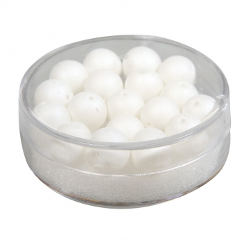 14692102 - 4006166430718 - Rayher - Perle satinée SilkBead ø 8mm Blanc 18 pièces - 2
