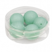 Perle satinée SilkBead ø 14mm Vert menthe 5 pièces