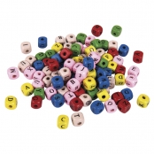 Perle Dé en bois Alphabet 10x10mm 50 g