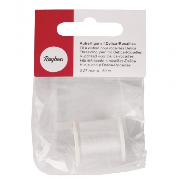 89300100 - 4006166389658 - Rayher - Fil pour perle rocaille/miyuki Blanc neige 50 m - 2