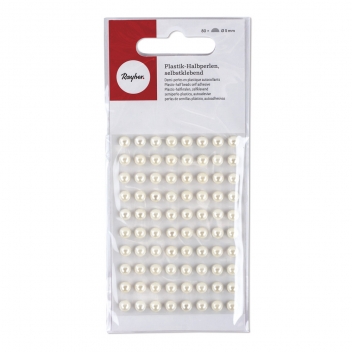 1511896 - 4006166299742 - Rayher - Perle de pluie autocollante Ø5mm Crème 80 pièc. - 2