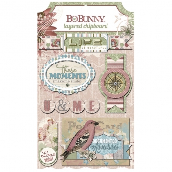 59459000 - 0665573058003 - BoBunny - Forme prédécoupée chipboard Garden Journal