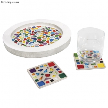 14796999 - 4006166412370 - Rayher - Mosaique Soft Glass Effet dépoli Polygonale env. 515 tesselles - 2