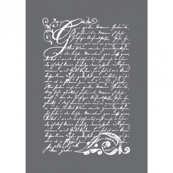 45067000 - 4006166112034 - Rayher - Pochoir adhésif pour tissu Vintage Poesie A5 - 2
