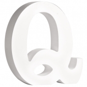 Lettre Q MDF Blanc 11 cm