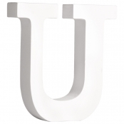 Lettre U MDF Blanc 11 cm