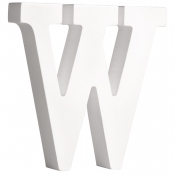 Lettre W MDF Blanc 11 cm