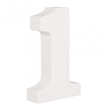 62701000 - 4006166219788 - Rayher - Chiffre 1 MDF Blanc 11 cm