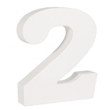 62702000 - 4006166219795 - Rayher - Chiffre 2 MDF Blanc 11 cm