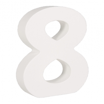 62708000 - 4006166219856 - Rayher - Chiffre 8 MDF Blanc 11 cm